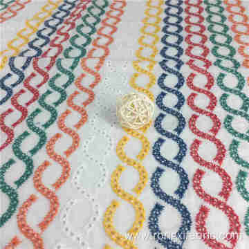 embroidered quality multi color embroidery fabric cotton